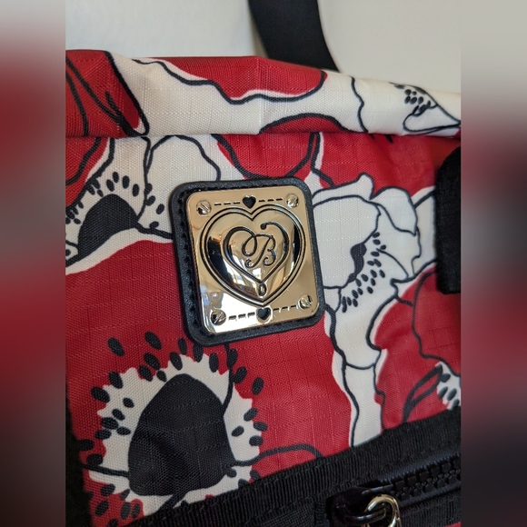 Brighton 3 Piece Overnight Travel Set Floral Red Poppy Shoulder Bag, Make Up Bag - Picture 7 of 12